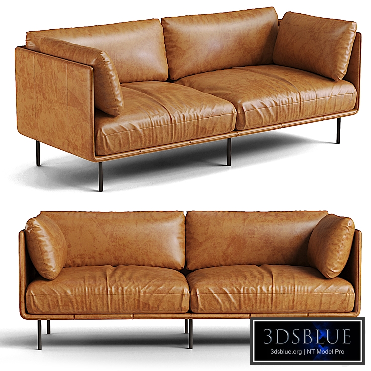 Wells 84 Leather Sofa