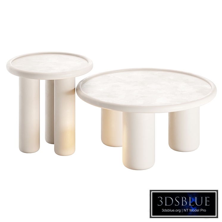 Nested Ash Wood Orbicular Side Table