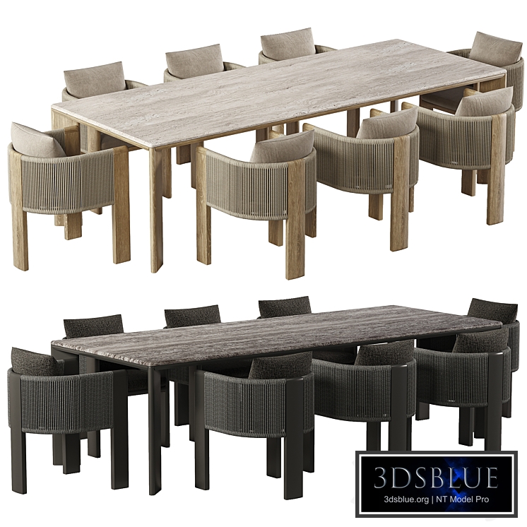 Palm Beach Teak Dining chair and Rectangle Dining Table