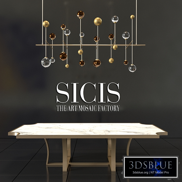 SICIS table and chandelier