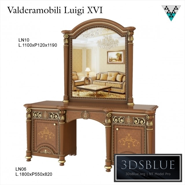 Dressing table and mirror Valderamobili Luigi XVI