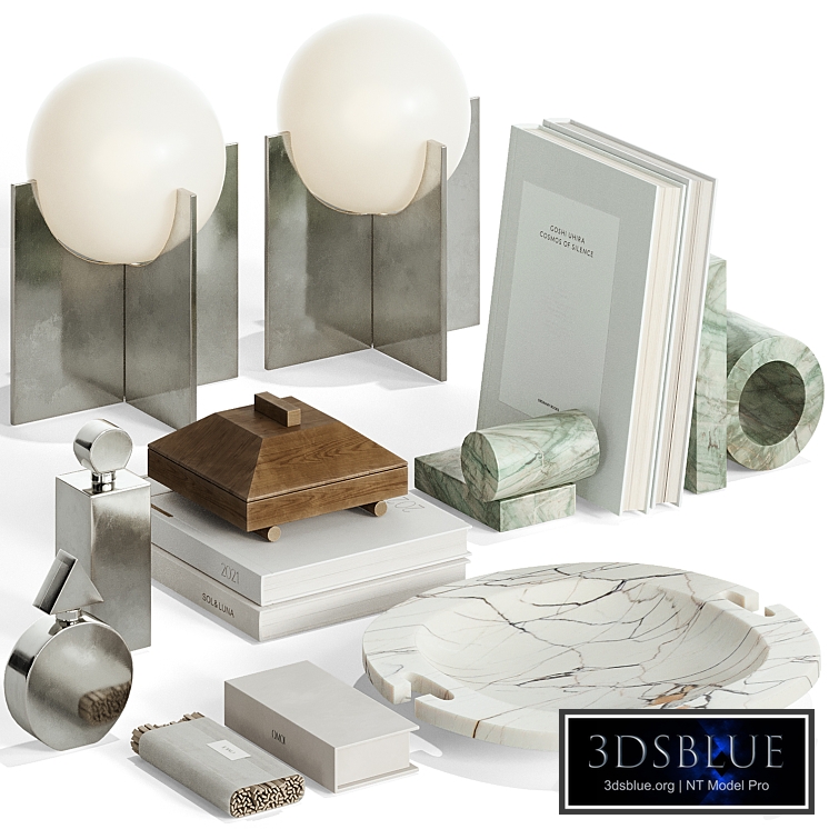 Decorative set with vintage table lamps by Boris Lacroix