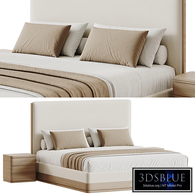 RH | Ligné Fabric Panel Bed
