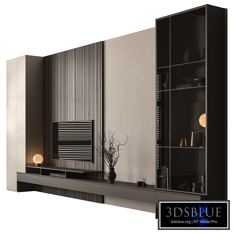 TV Wall Wood and Plaster - Set 255