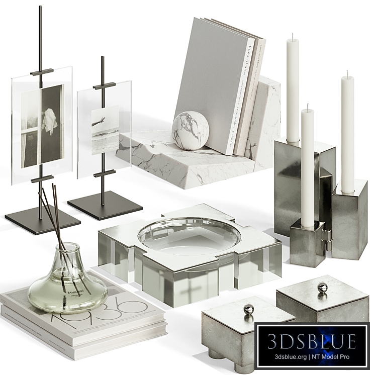 Vintage decorative set with glass bowl