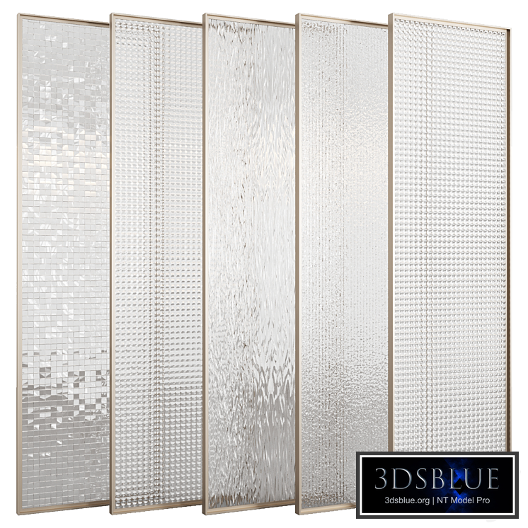 Set of decorative partitions with relief glass 5