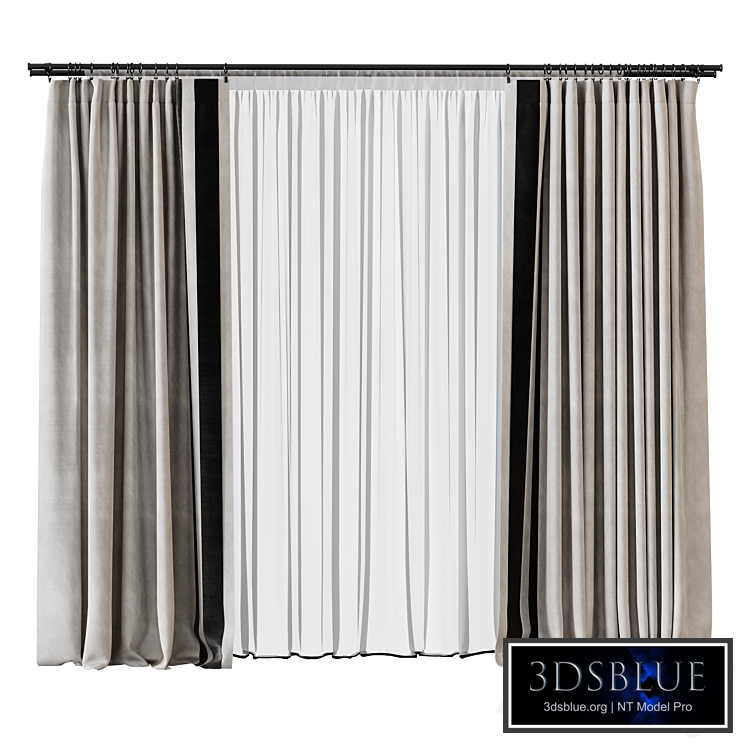 Curtains with velvet edging