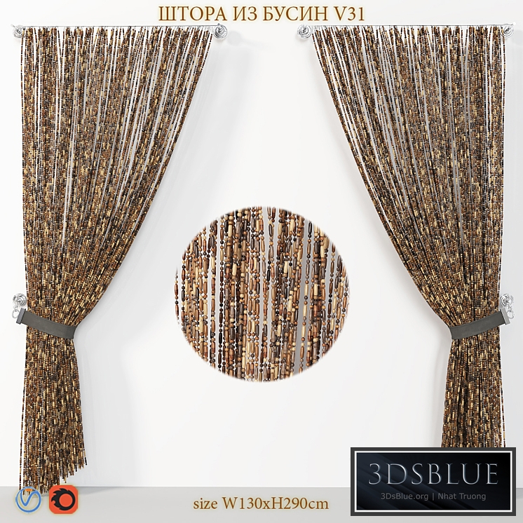 Curtains made of wooden beads V31