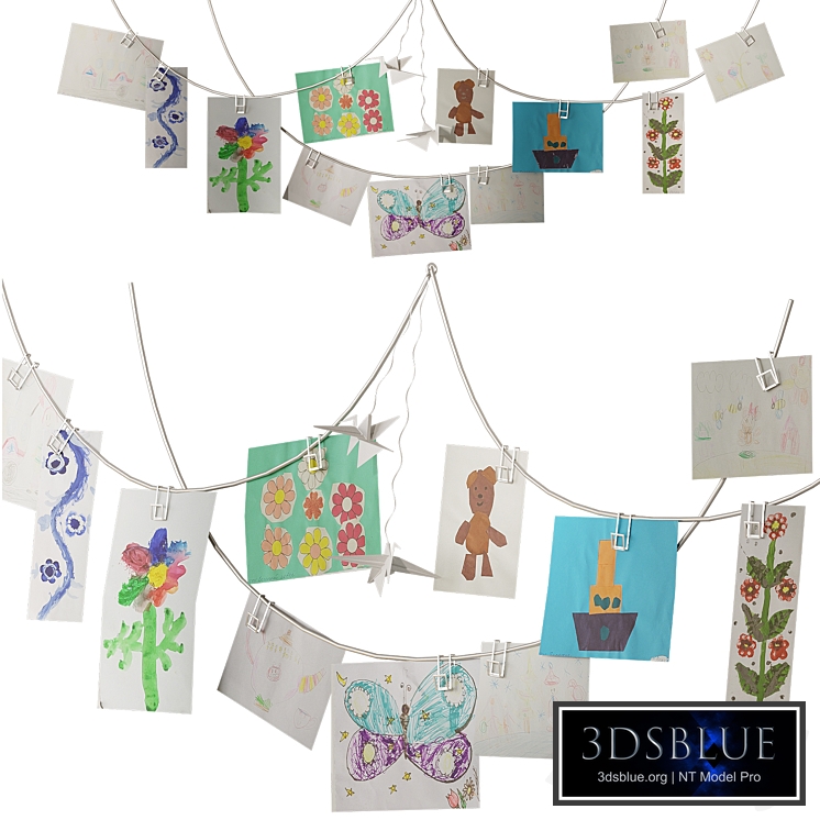 Exhibition of children's crafts wall decor