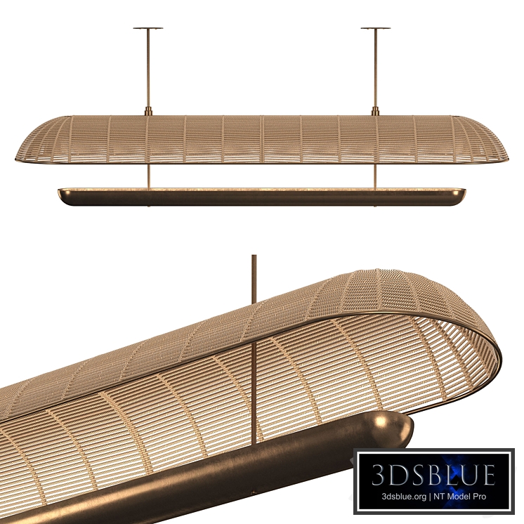 Long Rattan Chandelier