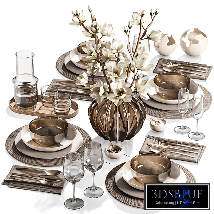 Sculptural Magnolia Table Setting 27
