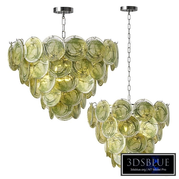 Green Iridescent Murano Chandelier