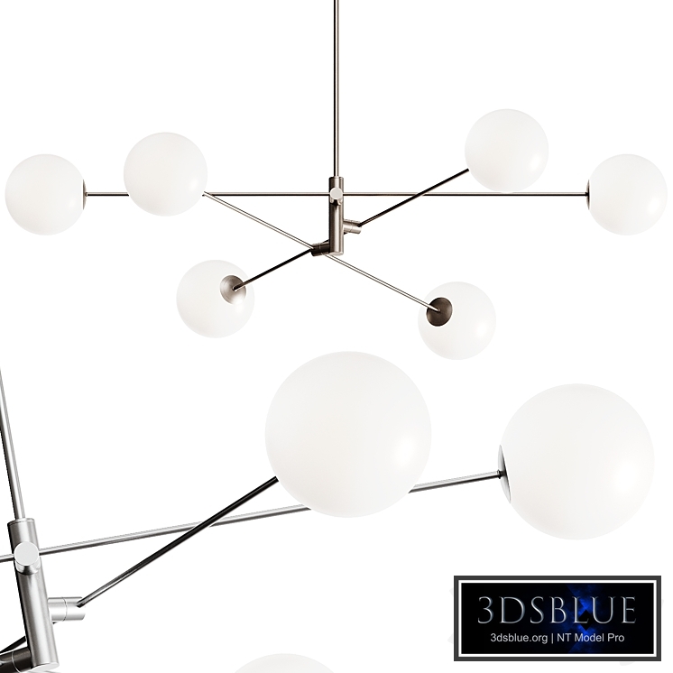 Heathfield & Co Chelso 6 light Opal Pendant Lamp