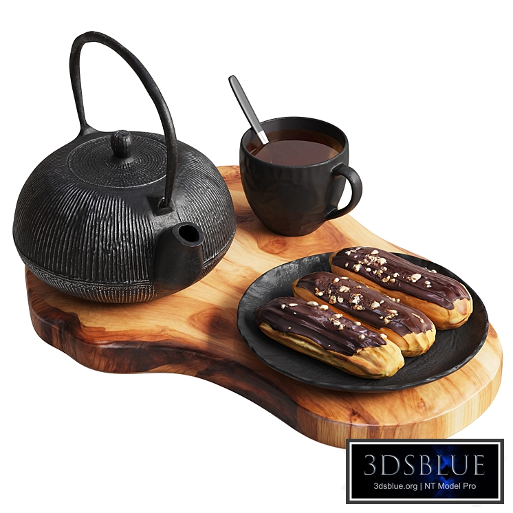 Eclairs with tea