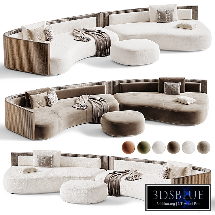 Minotti Bezier Cord Outdoor Sofa
