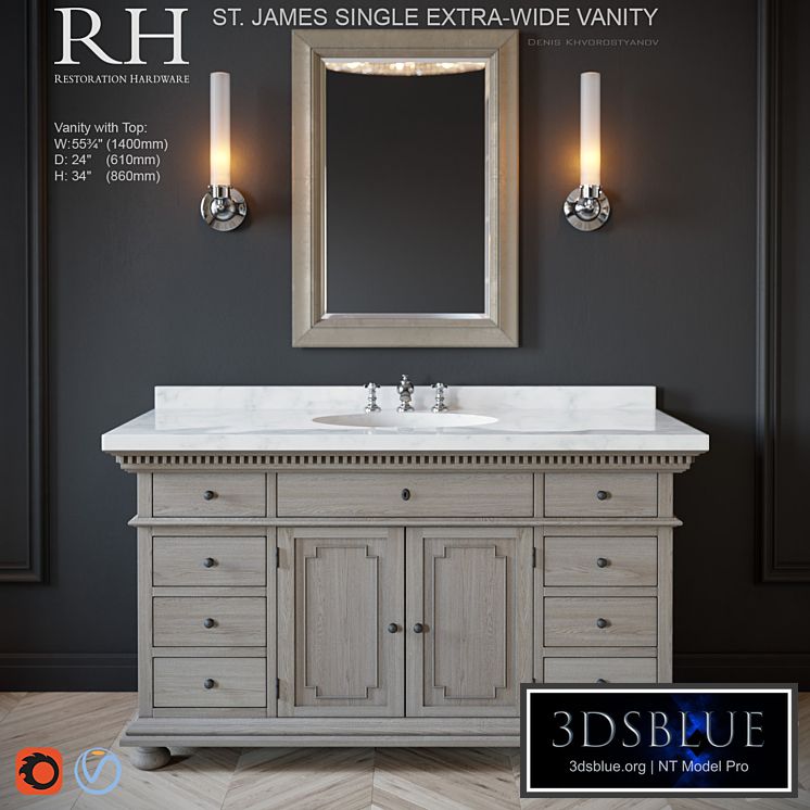 St.James single extra-wide vanity