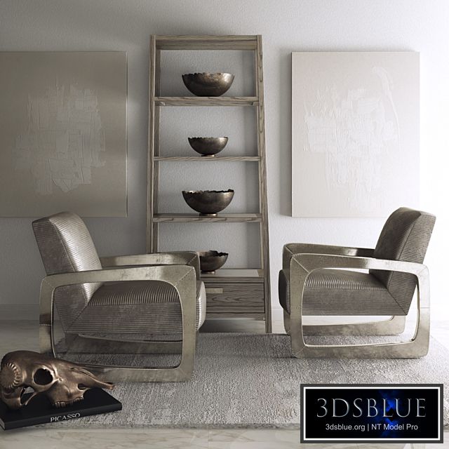Bernhardt - Silvain Chair &amp; Chilton Etagere