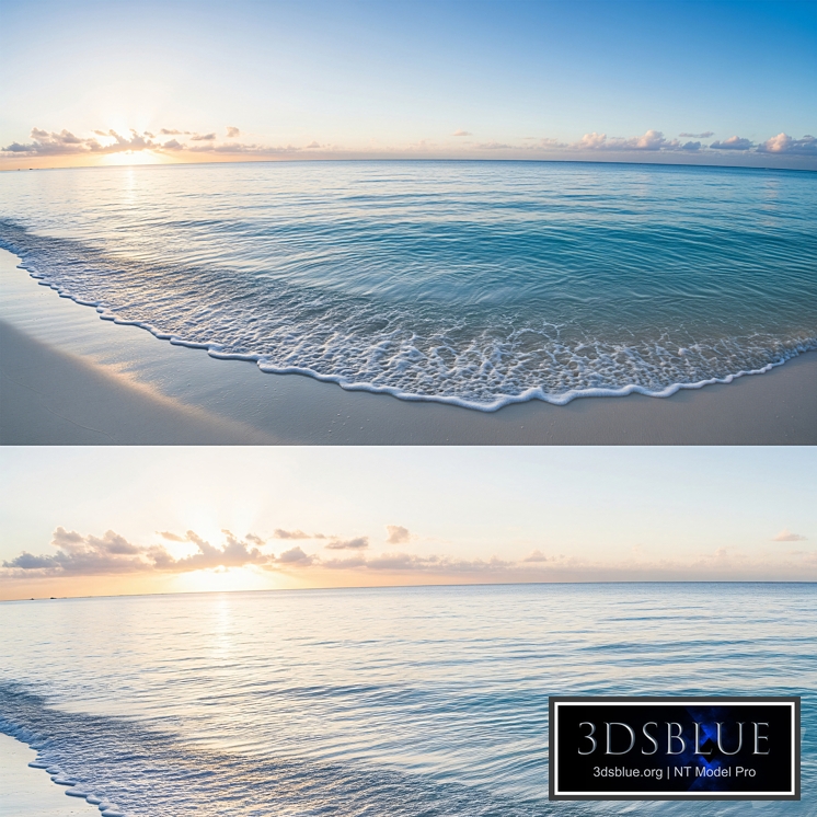 Calm Shoreline Panorama Clear Sky