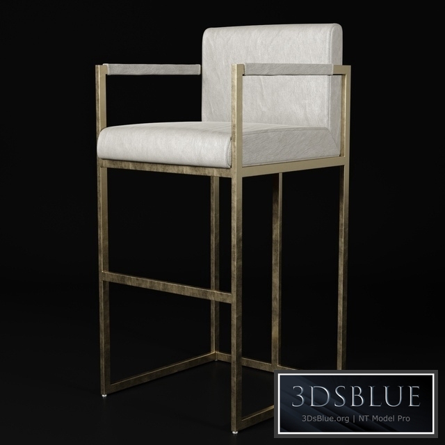 RESTORATION HARDWARE WEXLER SQUARE LEATHER STOOL