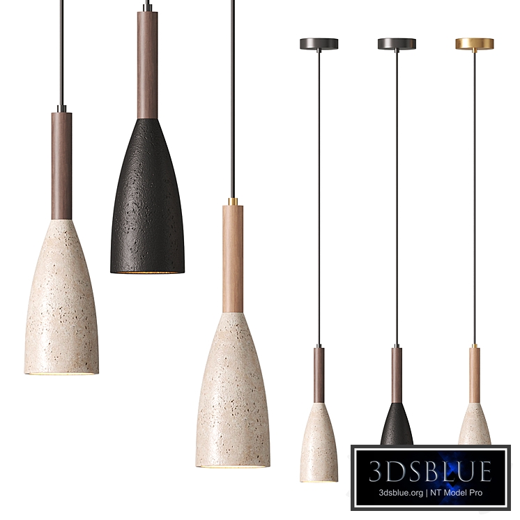 Travertine Teardrop Pendant Light