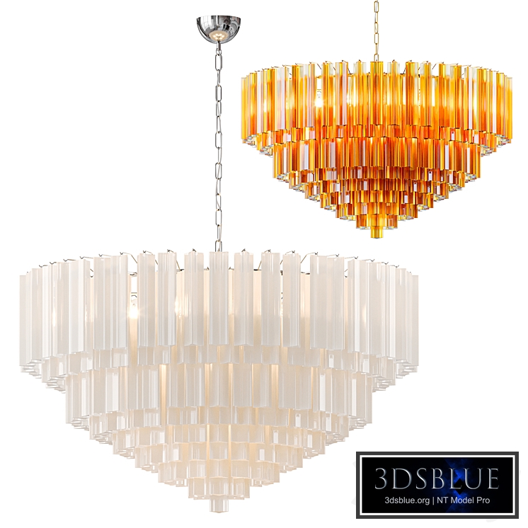 Monumental Amber Murano Glass Chandelier