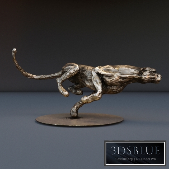 The bronze figure of cheetah