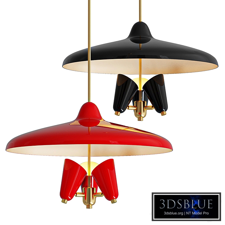 Stilnovo Red Enamel Metal and Brass Italian