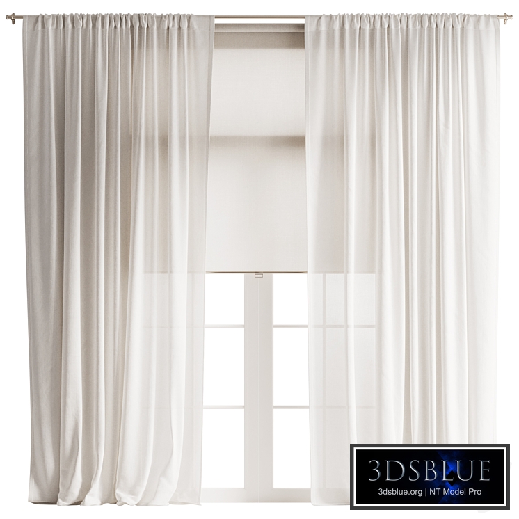 Tulle Curtains with Roller Blind