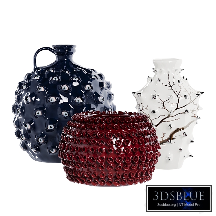 A set of decorative ceramic vases