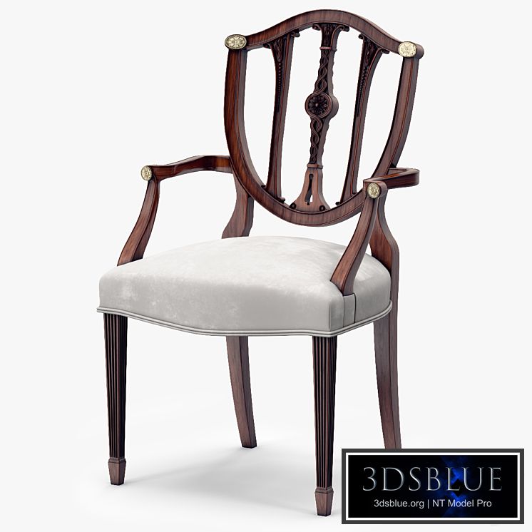 Theodore Alexander Palmerstones Brass Rosette Dinner ArmChair