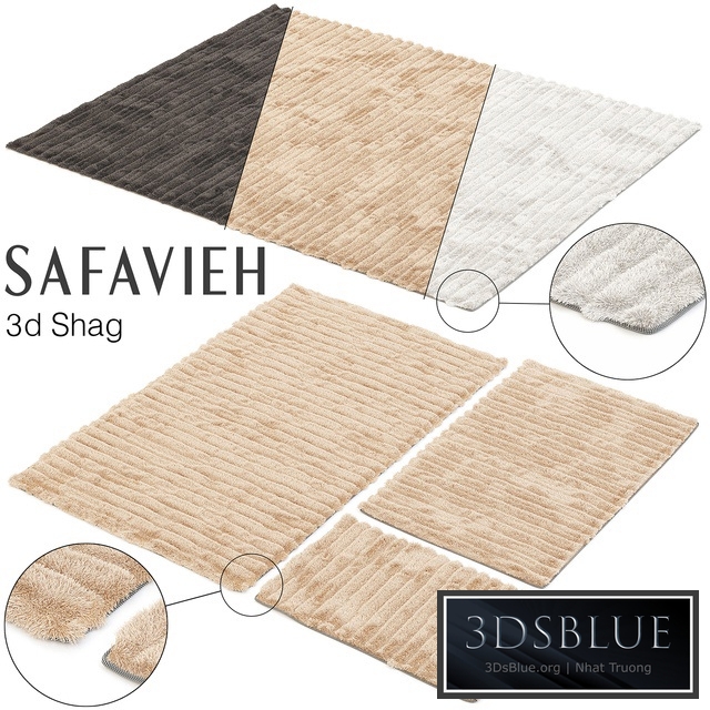SAFAVIEH 3D SHAG SET