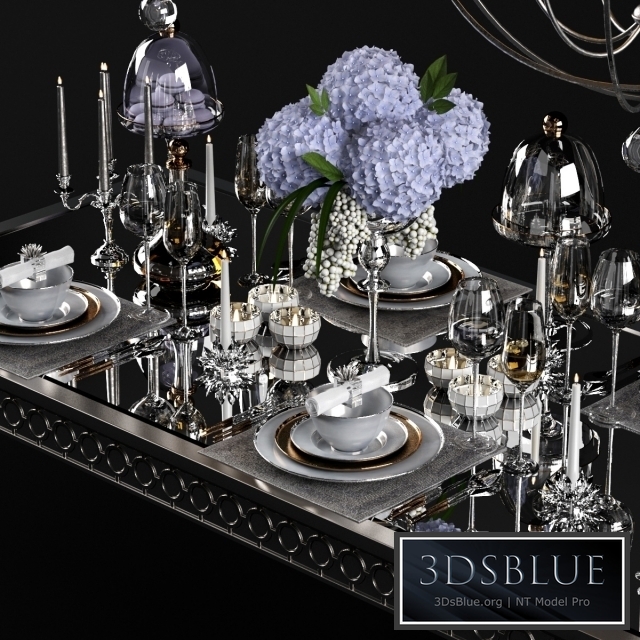 Sophie Mirrored Dining Table_set