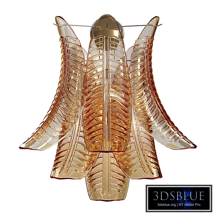 Murano Amber Felci Glass Sconces by Mazzega