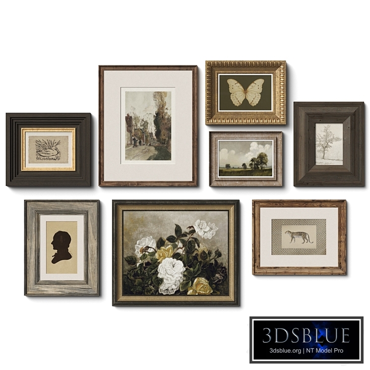 Set of classic vintage paintings 16