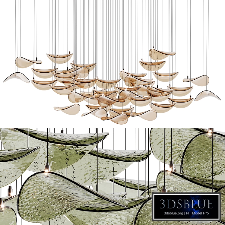 Wave Floating Leaf Random Chandelier