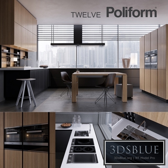 Kitchen Poliform Varenna Twelve 2 (vray GGX, corona PBR)