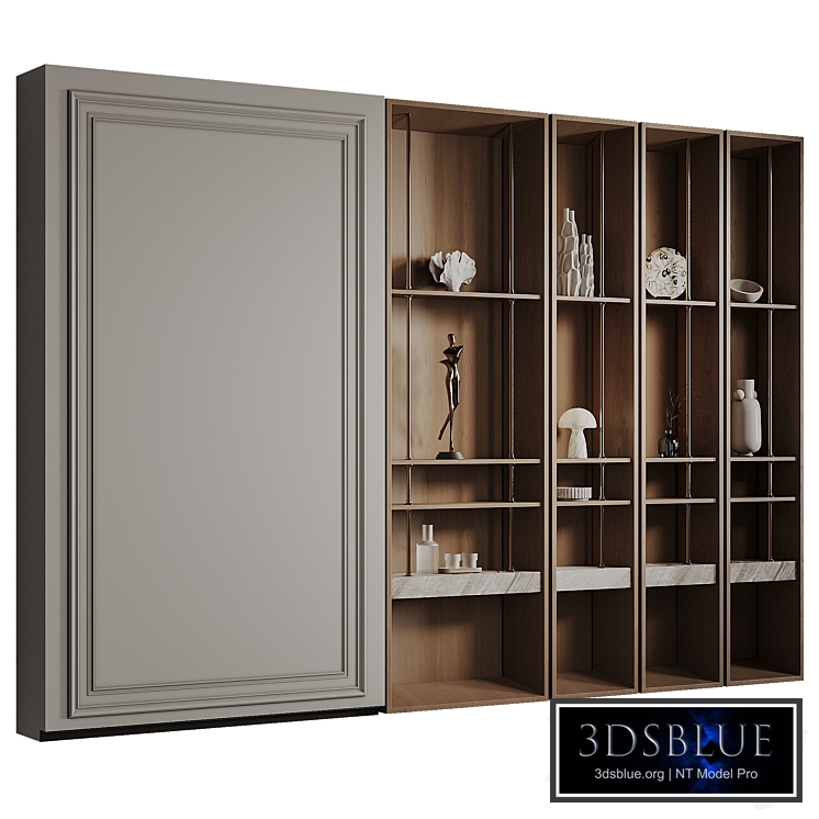 Modern Display Shelving Wall with Classic Panel