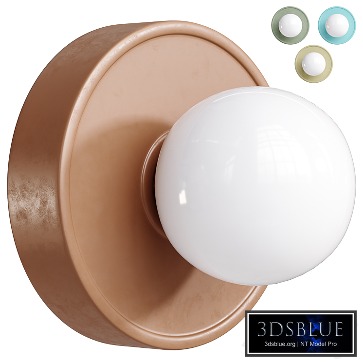 Wall or ceiling light, round, ceramic and opal glass, HOLI / HO - LA REDOUTE INTERIEURS