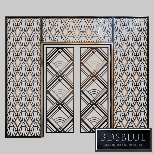 Wrought iron grille at the front door