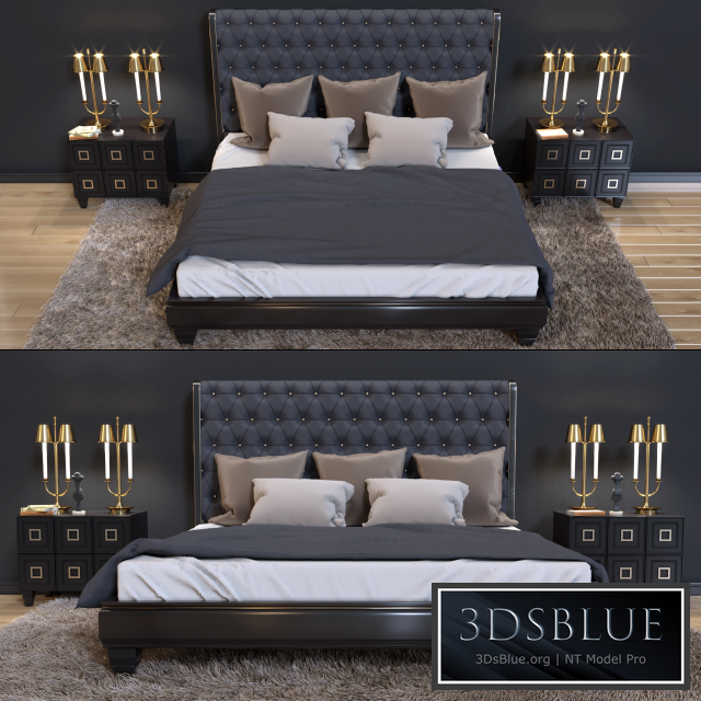 Bed and bedside table Ferre Home