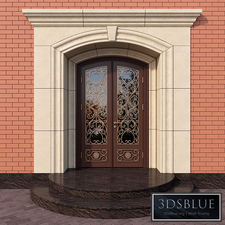 Steel entrance door with wrought reshetkoy_03