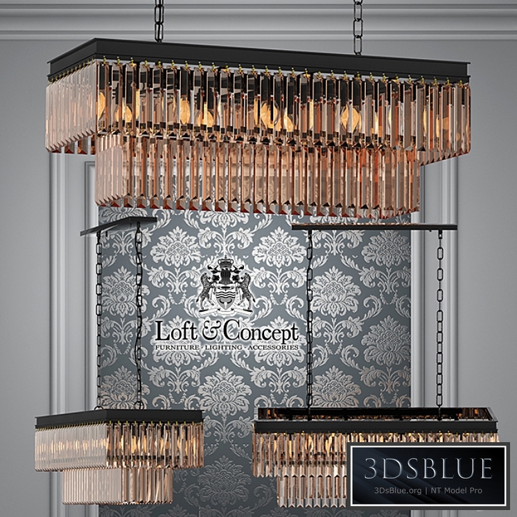 Chandelier RH 1920s Odeon Clear Glass Fringe Grey iron 80