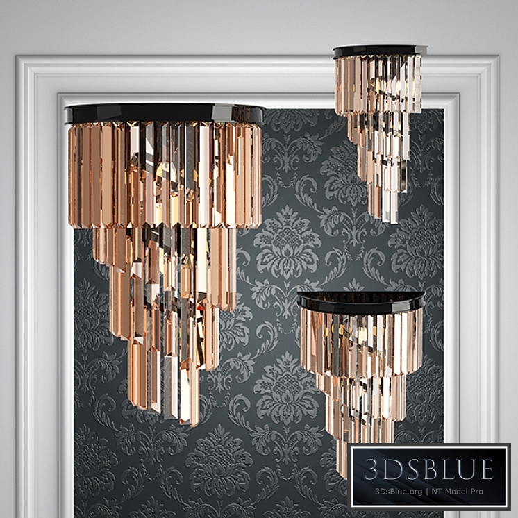 Wall lamp RH Odeon Clear Glass 4 Square