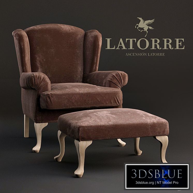 Armchair Ascension Latorre Georges with pouf.