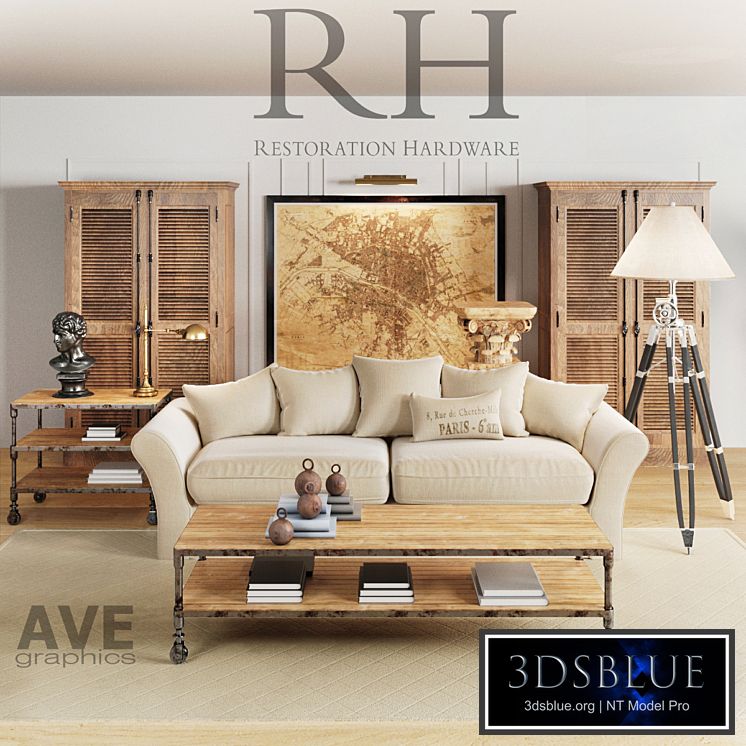 AVE Restoration Hardware Living Room set