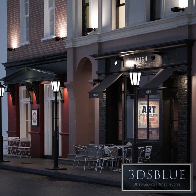 Evening facade for the background