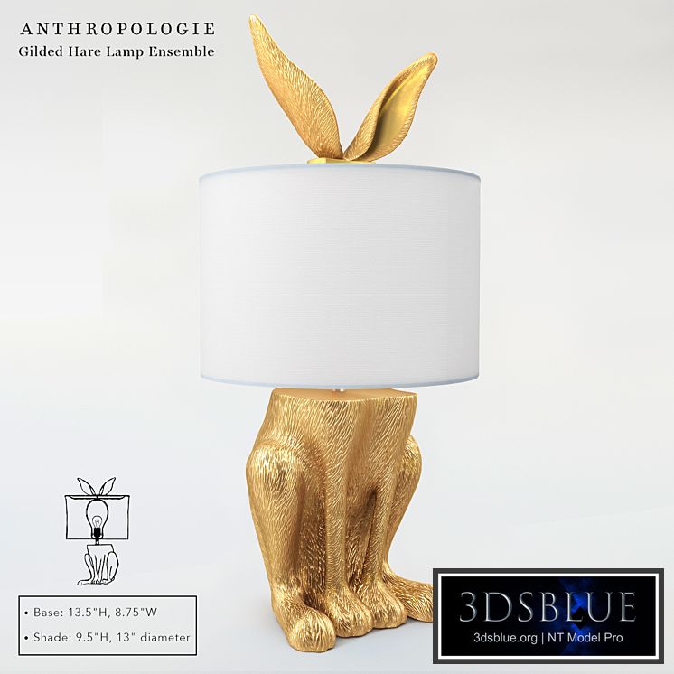 Gilded Hare Lamp Ensemble