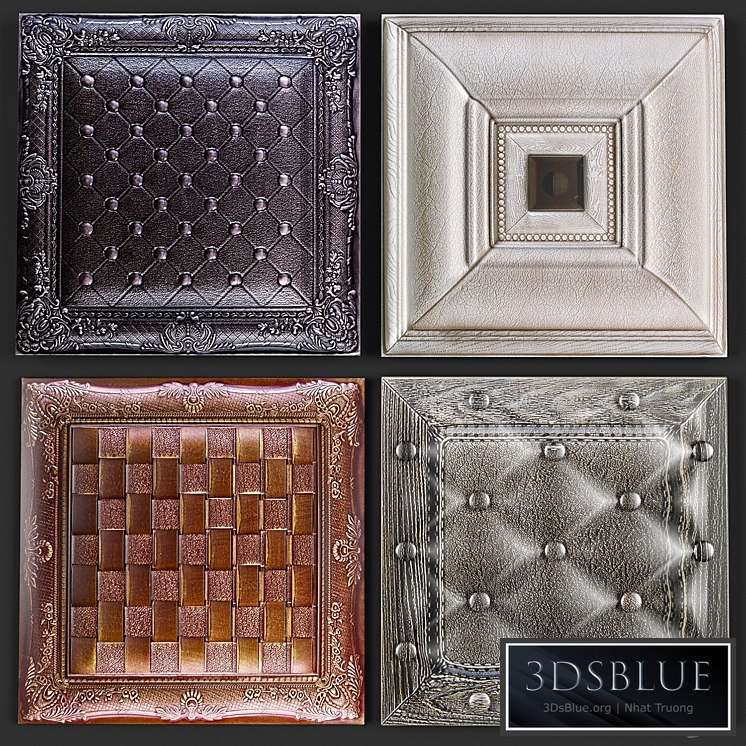 Decorative leather 3D panel