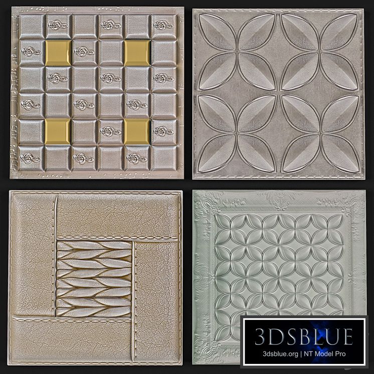 Decorative leather 3D panel