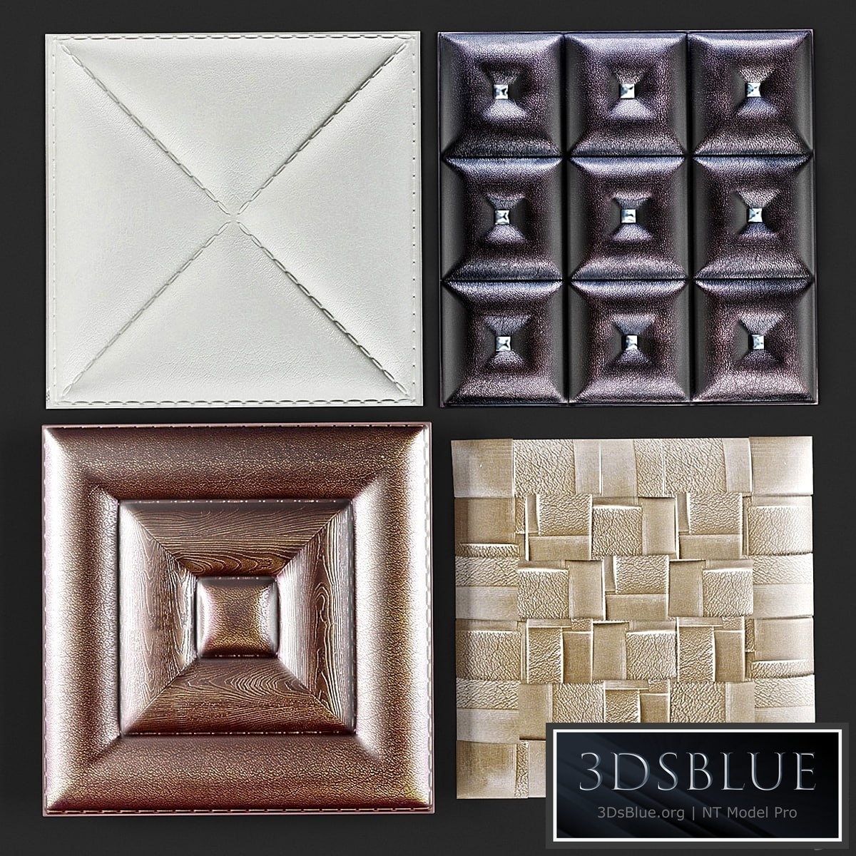 Decorative leather 3D panel